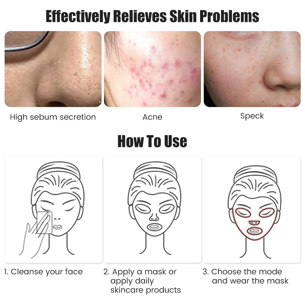 Gesichts-LED-Maske 7 Farben — Phototherapie Anti-Aging & Strahlkraft